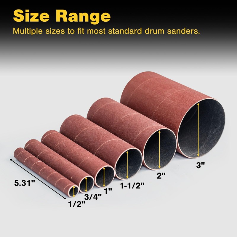 Dark Stone Sanding Sleeves for Oscillating Spindle Sander, Aluminum Oxide,
