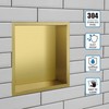 Sanbege 12"×12" Shower Niche Brushed Stainless Steel, Recessed Shower Caddy,