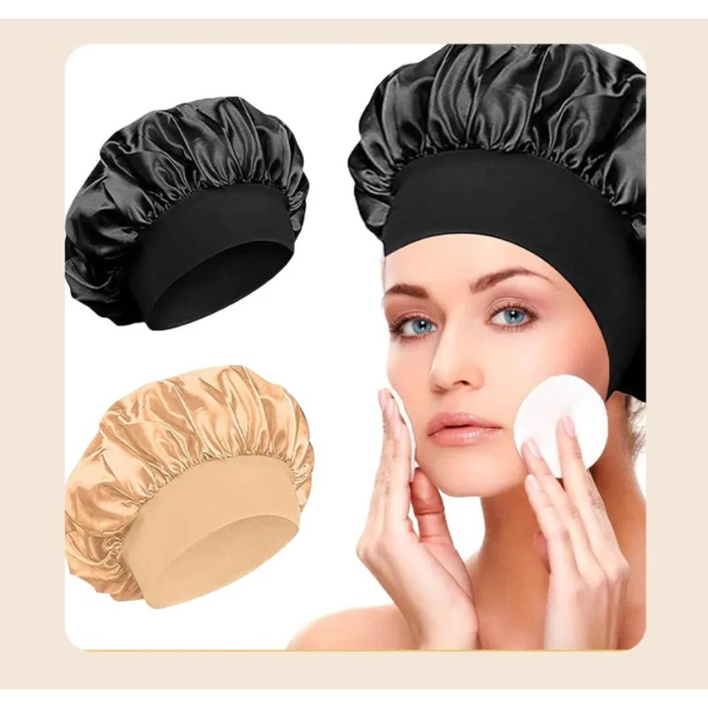 2 Gorros De Satín Método Curly Para Dormir Banda Ajustable