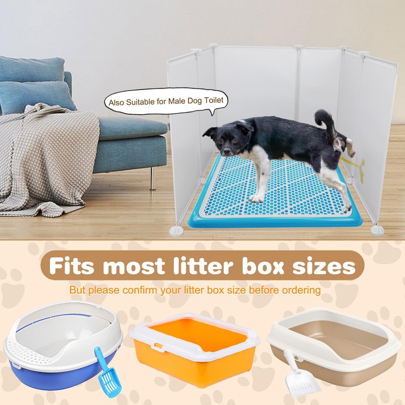 FHTONGE Extra Large Cat Litter Box Enclosure, Splash Guard and