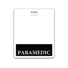 Oversized Paramedic Badge Buddy Horizontal - XL Badge Buddies Role I’D Backer Card for Paramedics - 3 3/8 X 4 1/8 - Wear with Existing I’D Holder - USA Printed by Specialist ID (Black)