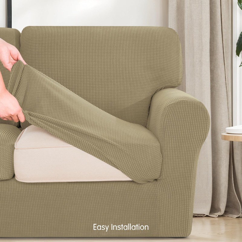 SUBRTEX 3 Pieces Stretch Sofa Slipcover Sets Couch Cover Sets