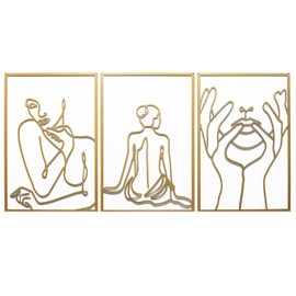 Kos Design Wall Decoration Metal – Gold Living Room Wall Decoration, Female Metal Pictures Art for the Wall, Living Room Decorations Wall Decoration