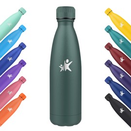 KollyKolla Thermos Flask, 750 ml, Vacuum Drinking Bottle, Stainless Steel, Leak-Proof, BPA-Free Thermos Flask, Suitable for Carbonated Drinks, for Sports, School, Yoga, Sports, Bike, Camping - Olive