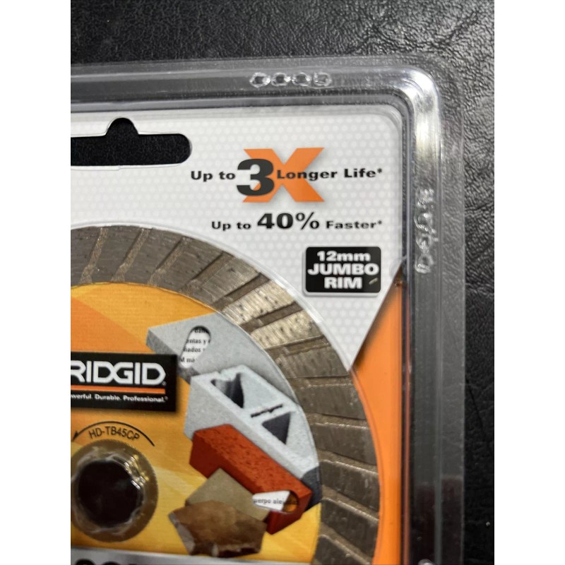 Ridgid 4.5” Diamond Blade Wet/Dry Masonry Cutting HD-TB45CP Brand New