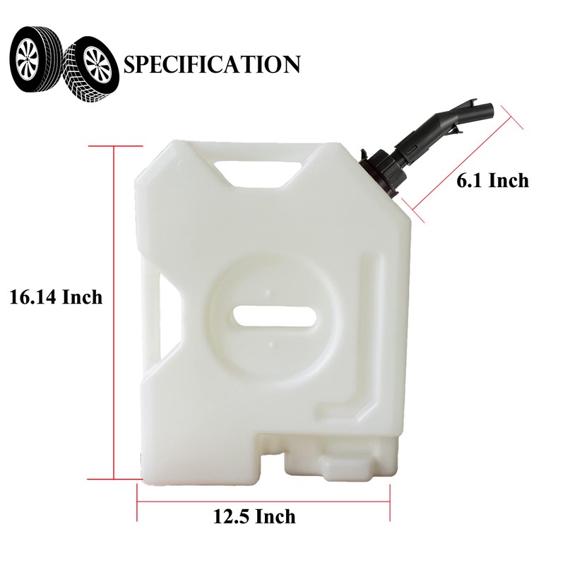 TARKII 2-Gallon Portable Water Tank, White Water Can for Vehicles