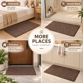 Microfiber Bath Mat for Bathroom – Water-Absorbing Cobblestone Embossed Design for Shower, Tub and Bathroom Floor