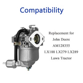 Silscvtt Carburetor Replacement for John Deere AM128355 LX188 LX279 LX289 Lawn Tractor Replacement for Kawasaki FD501V Engine