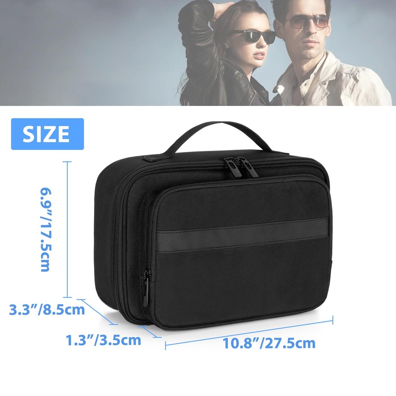 CURMIO Travel Sunglasses Storage Bag, Portable Glasses Box with Removable