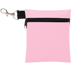 Haroranax Golf Tee Pouch, Professional Zipper Golf Tee/Ball Pouch Bag, Zippered Pocket Gear Clip Hook to Bag (Pink)