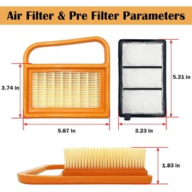 AWSZH (2 pack) 4238 141 0300 Air Filter with 4238-140-1800 Pre-Filter Fit for STIHL TS410 TS420 TS410Z TS420Z TS480 TS500i Concrete Cutoff Saw Replace for 4238 140 4401, 4238 141 0300