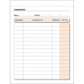 Plus Office TALONARIO PLUS CAMARERO 8º NAT.TRIPLI Pre-Printed Books