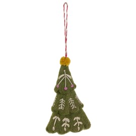 Boston International Felt Christmas Tree Ornament Winter Holiday Hanging Ornaments Decorations for Home, 4.5", Christmas Tree