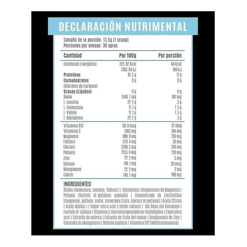Birdman Bcaa L Glutamina En Polvo 30 Porciones Mora -