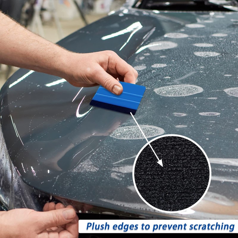 Felt Edge Squeegee, Shackcom 4 Inch Car Vinyl Wrap Tool,