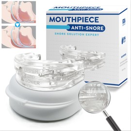 Necomi Anti Snoring Mouthpiece,Anti molar sleep protector,Adjustable Sleep Easy Anti Snoring Device, Suitable for Men/Women Anti Snoring Masks,Equipped with a Portable Storage box(White)