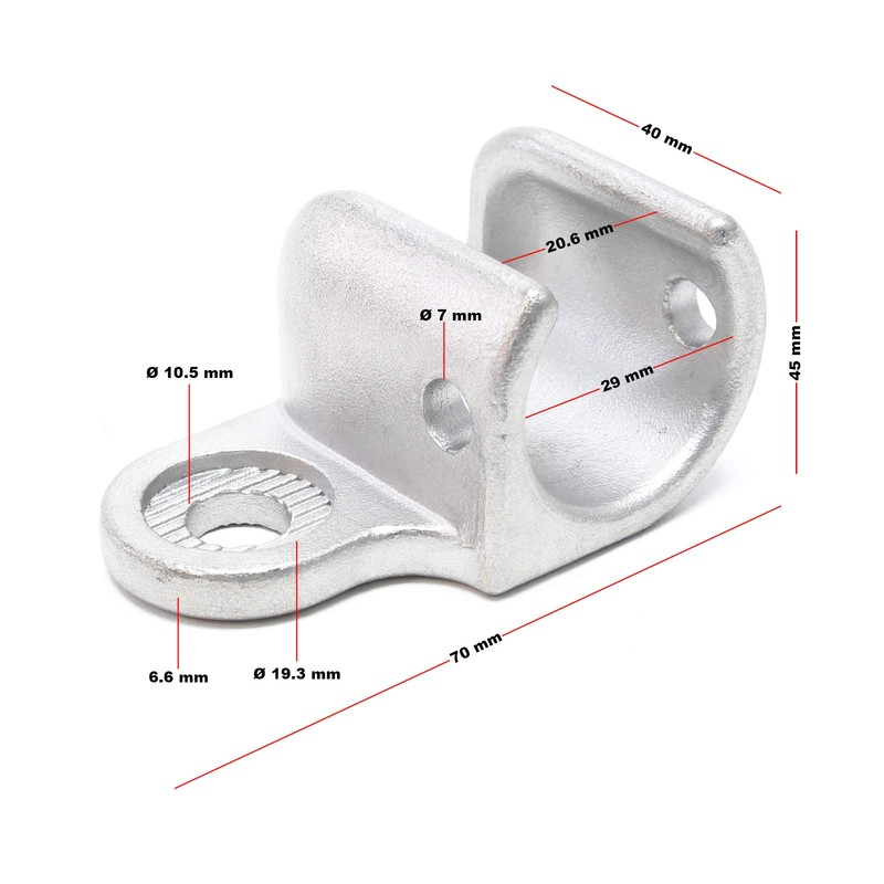 Wiltec Axle Coupling Silver 70 x 40 x 45 mm