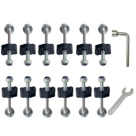 12 PCS Long Trampoline Screws 3.15 Inch/80mm, 6mm Galvanized Steel Bolts with Nylon Lock Nuts, Wrench & Spacers - Stabilize Enclosure Poles, Compatible with Major Brands (Screw Length: 3.15in)