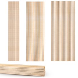 150 Pieces 12 Inch Balsa Wood Sticks, Square Dowels Made of Natural Hardwood, Untreated Wooden Strips, Wooden Dowels, Wooden Sticks for Crafts Wooden Craft Decorations, 3 Sizes 2.3.4 mm