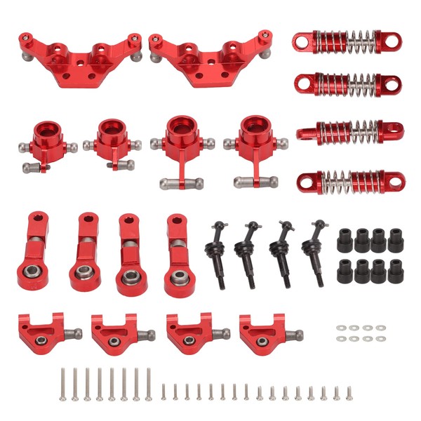 VGEBY RC Car Metal Upgrade Kit, Front Rear Steering Cup Metal RC Car Upgrade Parts for WLtoys K969 1/28 RC Car(red)