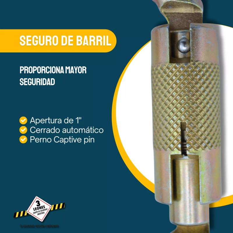 Alto Mosquetón De Doble Seguro De Barril Cerrado Automático