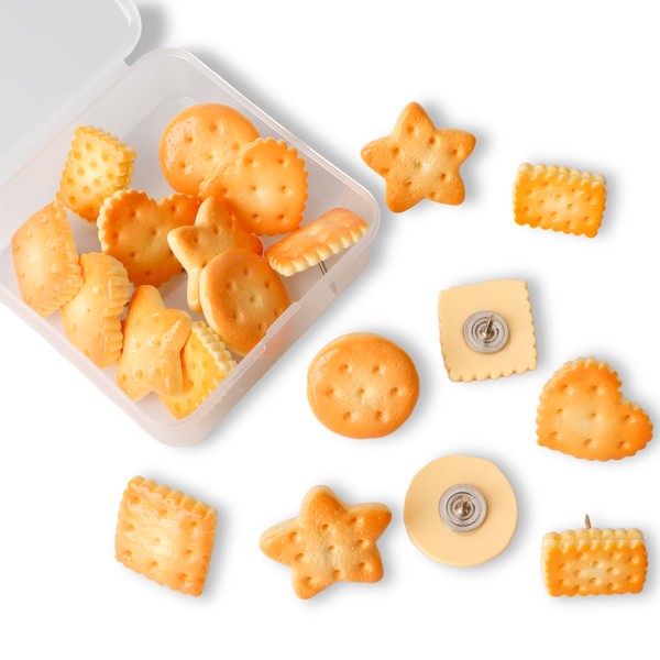 20 Pcs Cookie Shaped Push Pins, 5 Different Designs Suitable