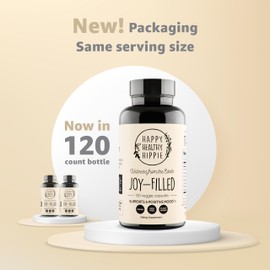 Joy-Filled Mood Support Supplement with St Johns Wort Capsules 120 Ct | Stress Relief Supplement with Rhodiola Rosea, Eleuthero | Helps Calm The Mind & Body | 100% Plant-Based Happy Pills | Herbal