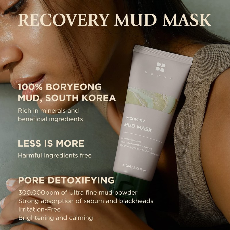 BRMUD Boryeong Mud Clay Face Mask, Pore Reducer & Minimizer,