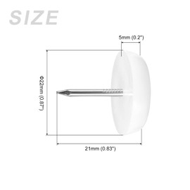 METALLIXITY Furniture Table Leg Foot Nail (22mm/0.87in) 80Pcs, Plastic Round Chair Glides Sliders - for Chairs Sofa Furniture Sliders Protector Pad, White