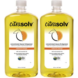 Citra Solv Concentrated Household Cleaner & Degreaser - Valencia Orange Scent - 32 Fl Oz, Safe, Effective, and Versatile Cleaning Solution, Natural Ingredients, Biodegradable, Made in USA (2 Pack)