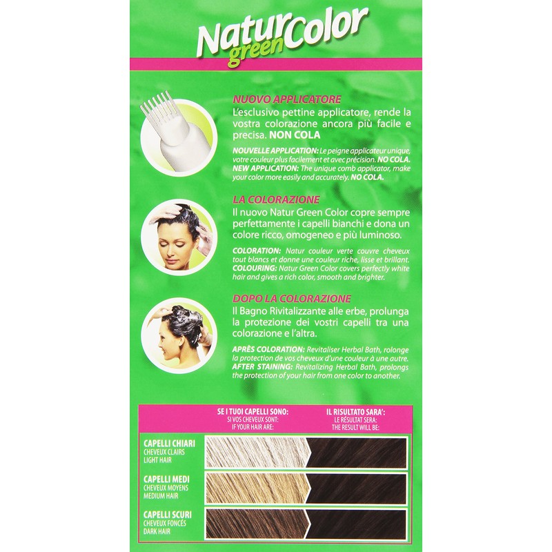 tinta per capelli colorazione permanent natural color green3 n castano