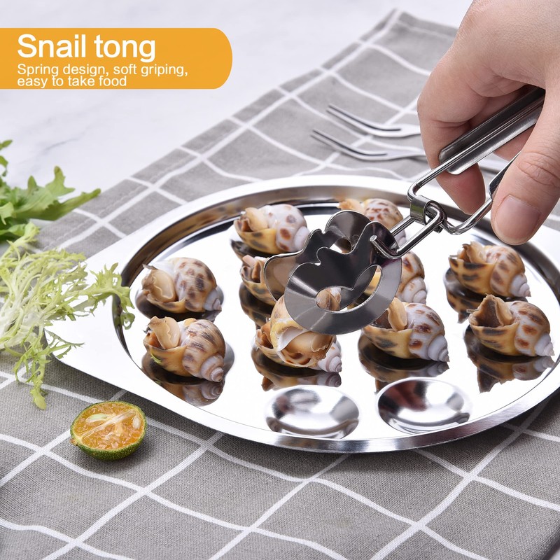 StnKitchExplor 4pcs Set of Escargot Tool Stainless Steel Snail 4