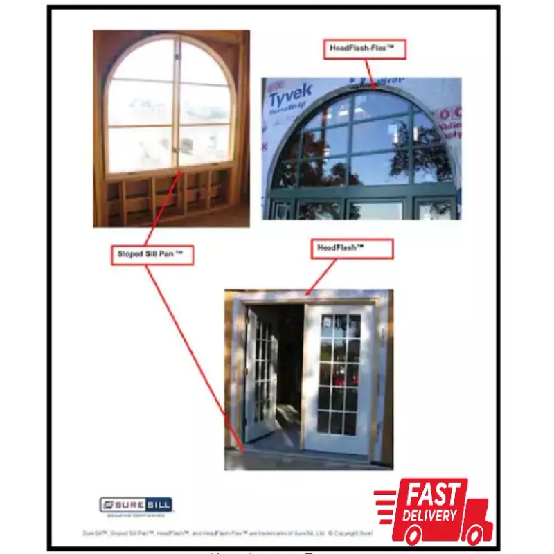 SureSill 42 in. White PVC Sloped Head Flashing for Door