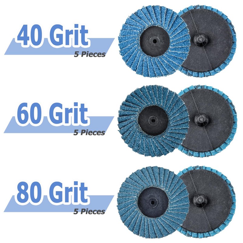 Mesee 15 Pieces Flap Grinding Disc Kit, 50mm/2 Inch Quick