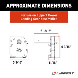 Lippert Replacement 5th Wheel RV Power Landing Gear Box, Aluminum, Easy Universal Installation, Minimal Assembly Required - 276602