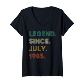 Womens 40 Years Old Gifts Legend Since July 1985 40th Birthday Men V-Neck T-Shirt