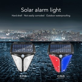 Solar Flash Light Alarm 129 dB Acoustic Alarm Siren for Outdoor Solar Alarm with Motion Sensor IP65 Waterproof Security Siren Light for Farm, Villa, Home