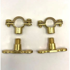 Greened House Brass Munsen Pipe Ring Clip & Backplate 15mm - Available in Packs of 2