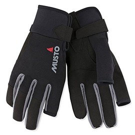 Musto 2018 Essential Sailing Long Finger Gloves in Black - Unisex - Great for Sailing All Year Round