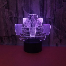 SUPERRUIDALONG 3D Lamp Racing Car Night Light Remote Control Power Touch Table Desk Optical Illusion Lamps 16 Color Changing Lights Home Decoration Xmas Birthday Gift