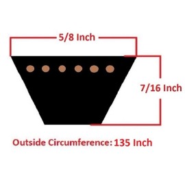 H&H bros Deck Belt for MTD Cub Cadet 754-04319 954-04319 75404319 95404319 ( 135" x 5/8")