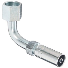 EATON Weatherhead Coll-O-Crimp 04U-J38 90 Degree Female Swivel Medium Drop Tube Elbow Fitting, Low Carbon Steel, 1/4" Hose ID, 1/2" Tube Size