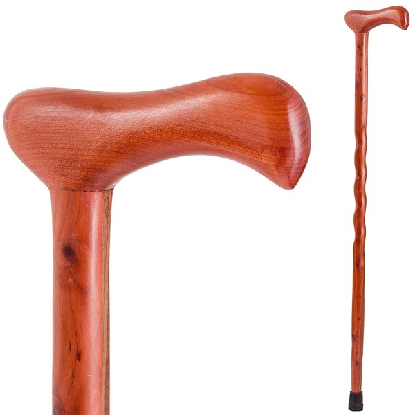 Brazos Twisted Aromatic Cedar Walking Cane, Handcrafted Wood Cane, Wooden Canes for Men and Women, Made in the USA by Brazos, 37 Inches, Natural (502-3000-0158)