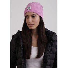 -MERE.CH 100% mere Rib Hat, Knitted Hat for Women and Teenagers, One Size, Carnation Red, One size fits all