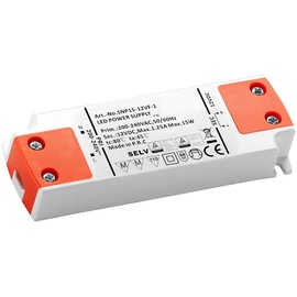 revolt LED Transformer 12 V: LED Transformer, 230 V to 12 V, Total Load up to 15 W, 103 x 35 x 16 mm (Power Supply LED, Transformer 230 Volt 12 Volt, Voltage Converter 220)