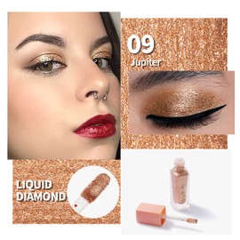 Oulac Liquid Eyeshadow Glitter, Waterproof Glitter Eye Make-Up with a Stunning and Shimmer Look, Non-Alcoholic, Non-Greasy, Vegan Friendly, 5.4 g, Jupiter (09)