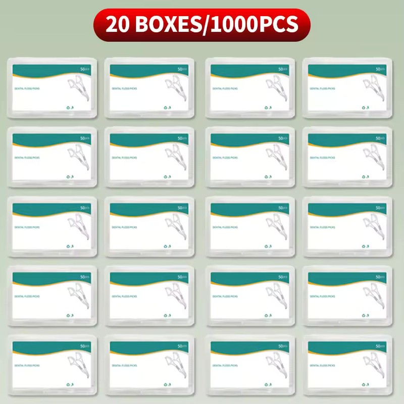 Ultra-Fine Dental Floss Picks with Pointed Toothpick, 150/300/600/1000 Count Options