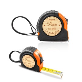 DIKARIYA DIKARYA Easter Gifts for Dad, Measuring Tape with Engraving Bester Papa der Welt Wood Engraved Dad, Portable Retractable Tape Measure Birthday Dad Small Easter Gift for Father