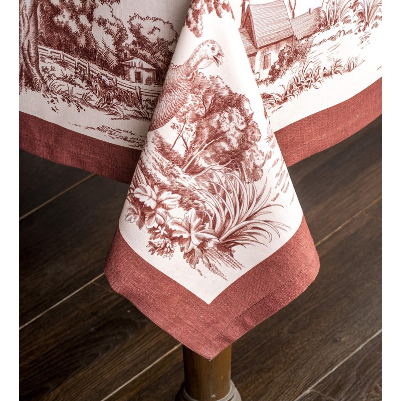 Maison d' Hermine Holy Jouy - Brown 100% Cotton Tablecloth