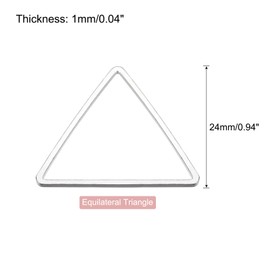 sourcing map Triangle Earring Beading Hoop, Triangle Hollow Frame Charm 24mm/ 0.94" Silver Tone Geometric Linking Ring for Jewelry Making, Pack of 20